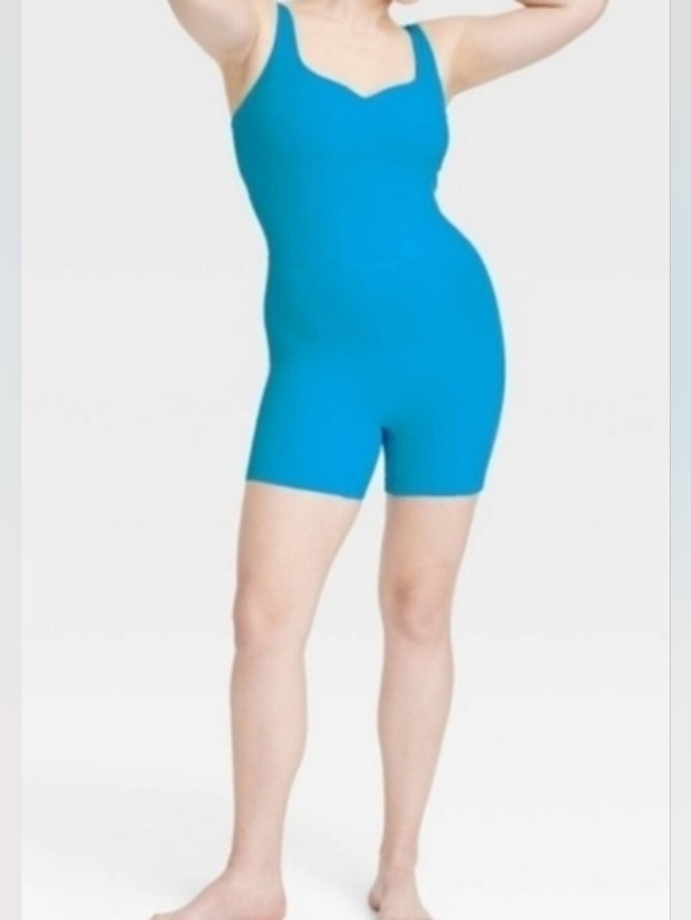 All In Motion Rib Short Bodysuit/Blue - Picture 3 of 16